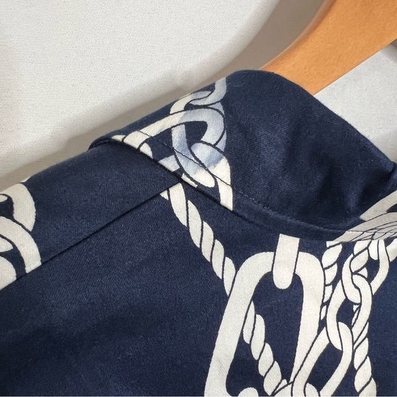 Lennie for Nina Leonard Cotton-Blend Chain-Print Nautical Dress. Size 16. - Picture 9 of 16